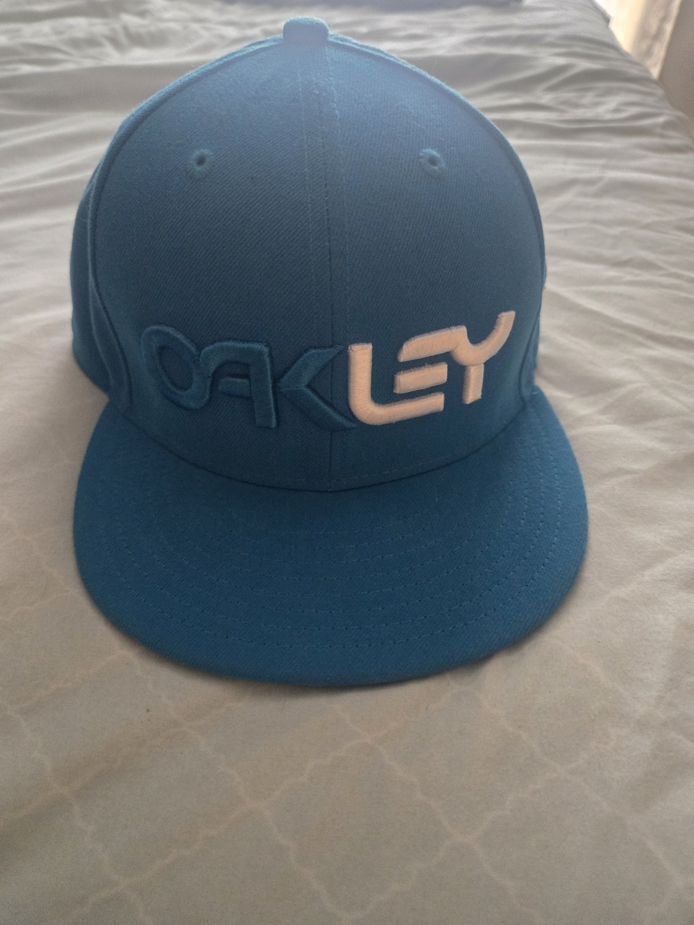 New Era Kids Bright Blue Snapback with White Logo Embroidery